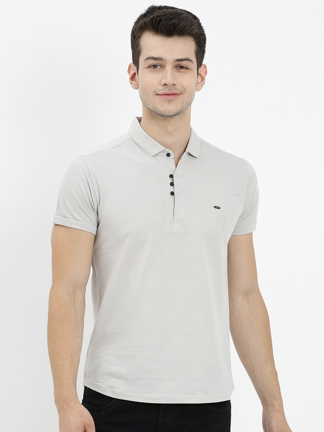 

V2 Value & Variety Men Grey Polo Collar T-shirt