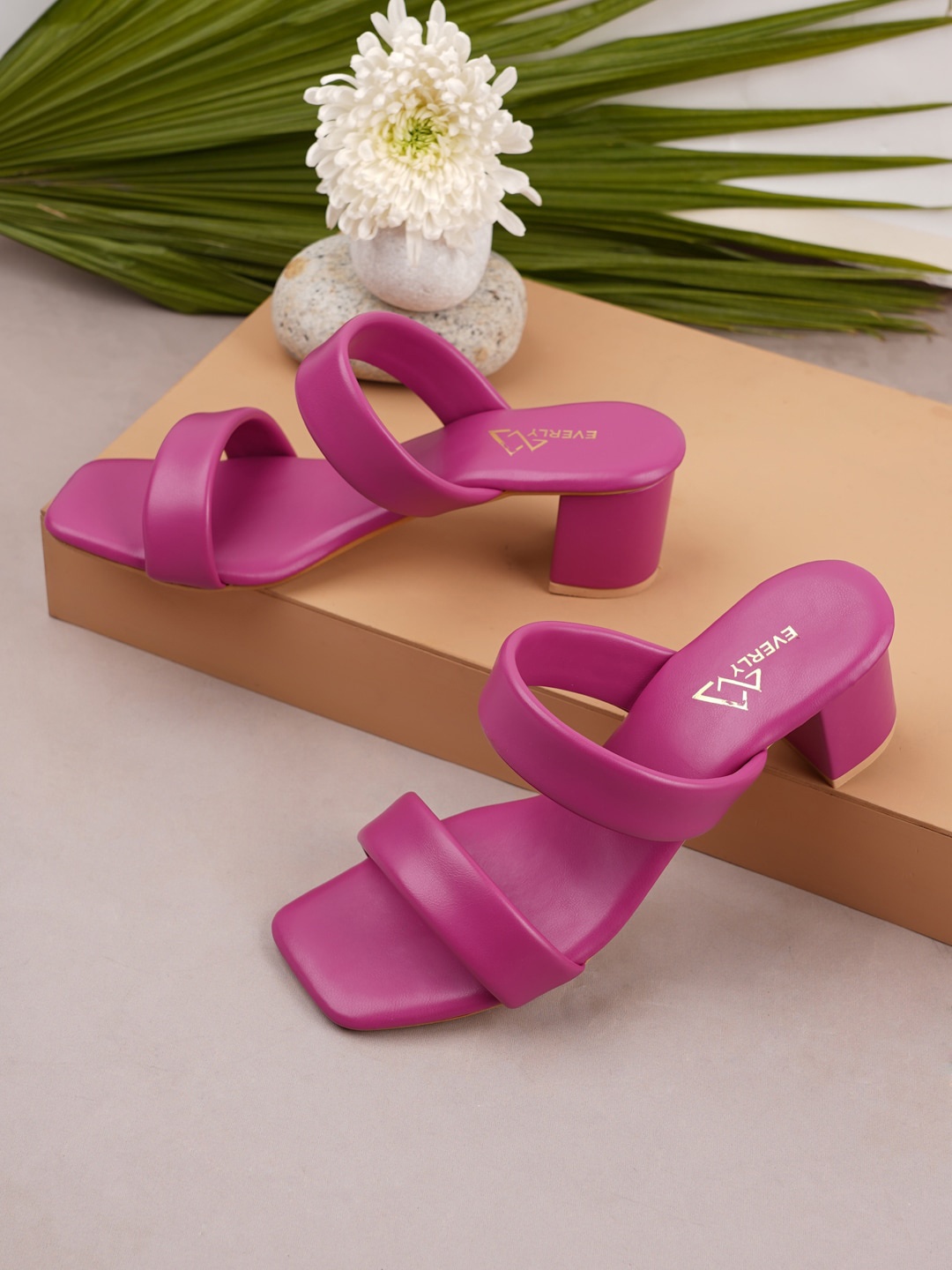 

EVERLY Magenta Block Sandals