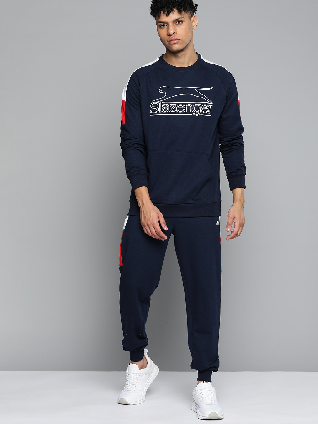 

Slazenger Men Printed Athleisure Tracksuit, Navy blue
