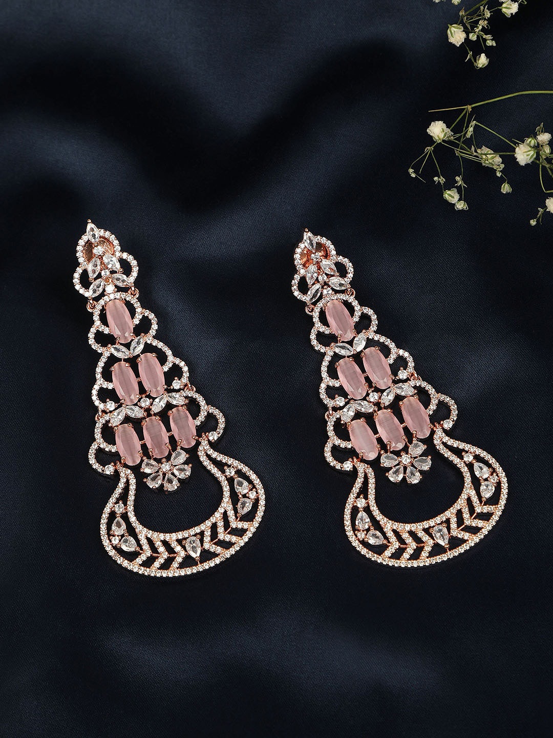 

AccessHer Rose Gold Diamond Shaped Drop Earrings