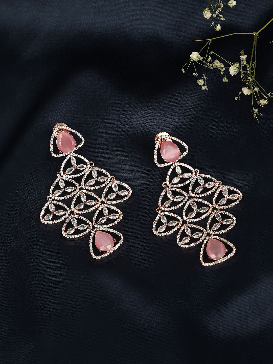 

AccessHer Rose Gold Diamond Shaped Drop Earrings