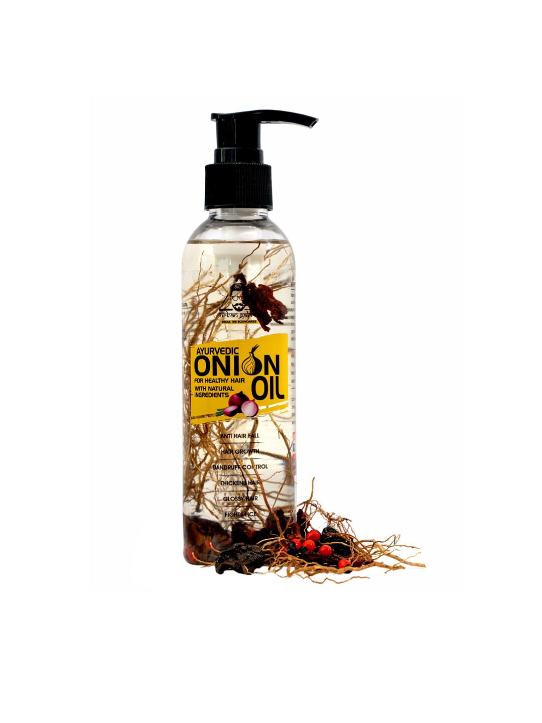

URBANGABRU Jadibuti Ayurvedic Onion Oil 200ml, Transparent