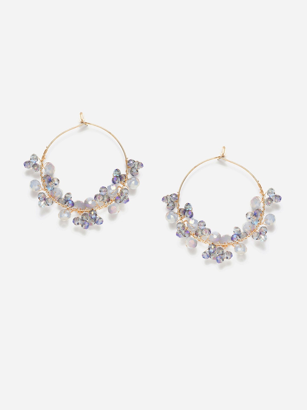 

W Purple Oval Hoop Earrings