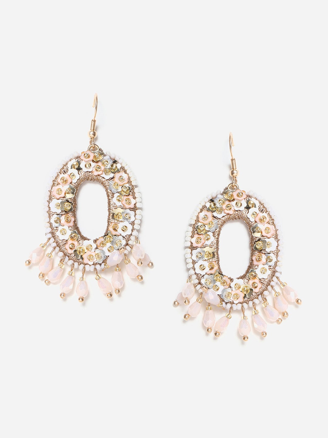 

W Pink Oval Drop Earrings