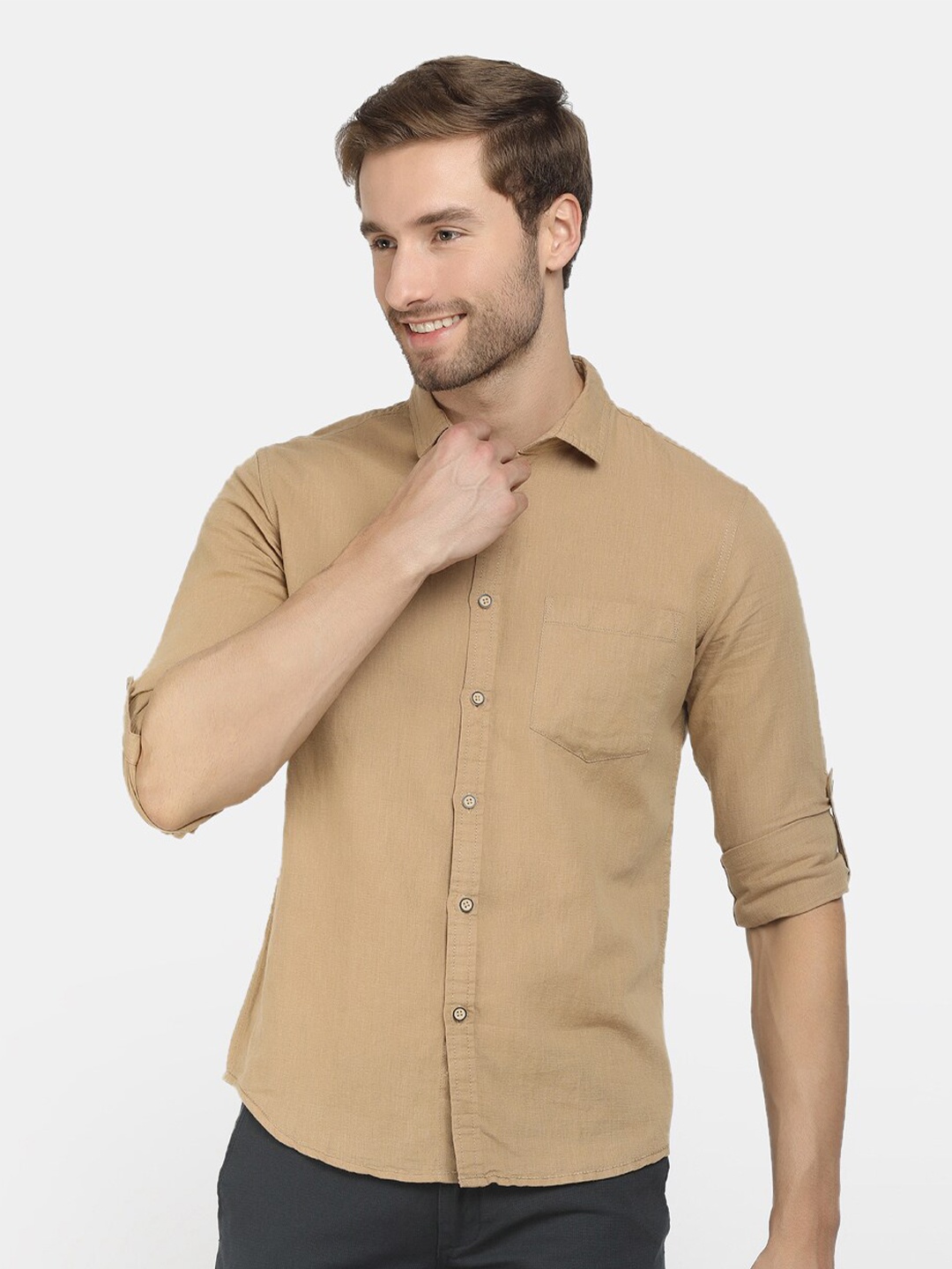 

V-Mart Men Beige Casual Shirt