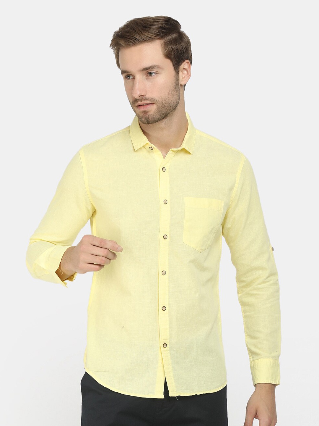 

V-Mart Men Yellow Casual Shirt