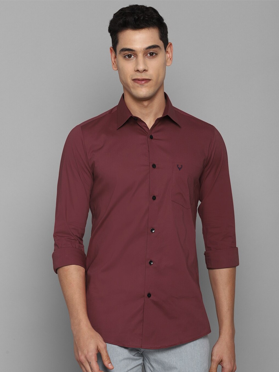 

Allen Solly Men Maroon Slim Fit Printed Casual Shirt