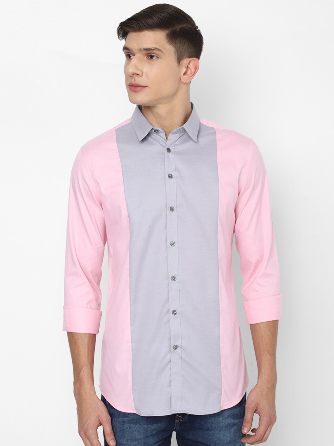 

Louis Philippe Sport Men Pink Slim Fit Colourblocked Casual Shirt