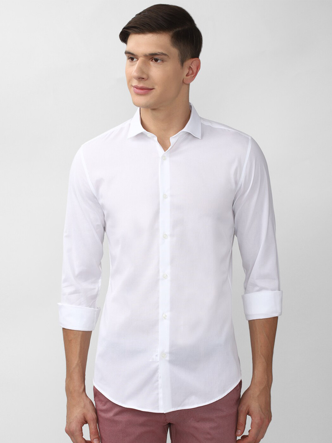 

Peter England Perform Men White Slim Fit Casual Shirt