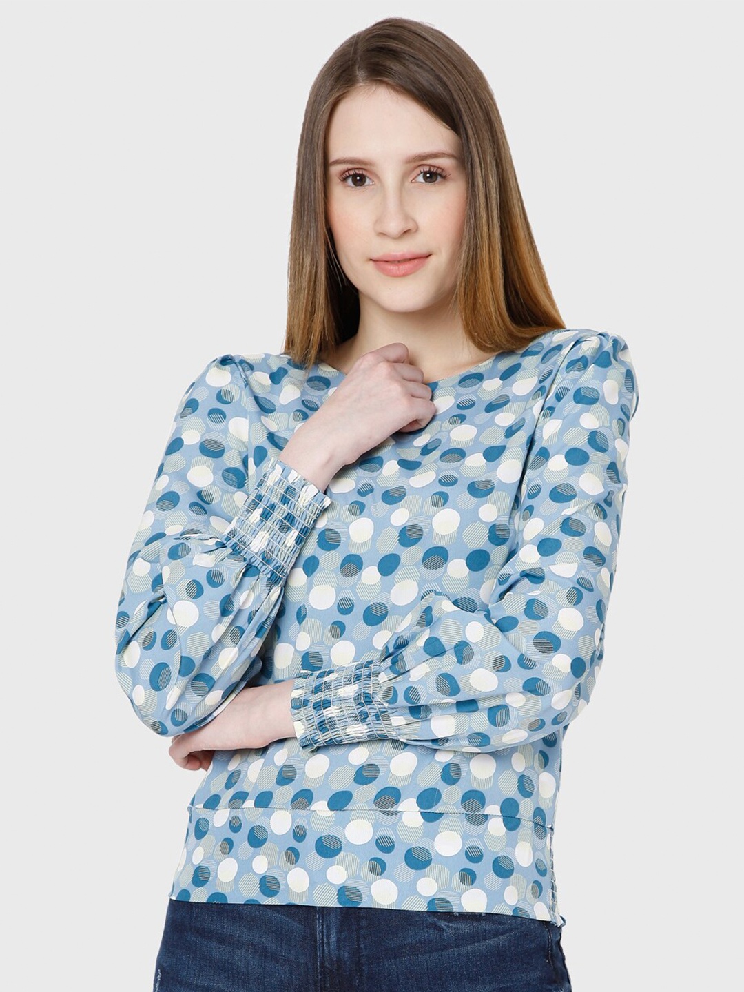 

Vero Moda Blue Floral Print Top
