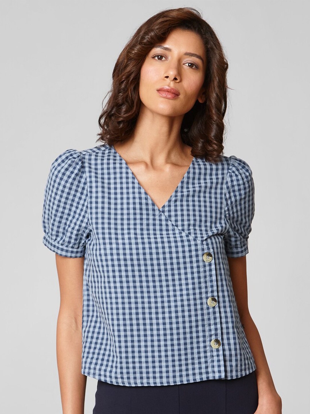 

Vero Moda Blue Checked Top