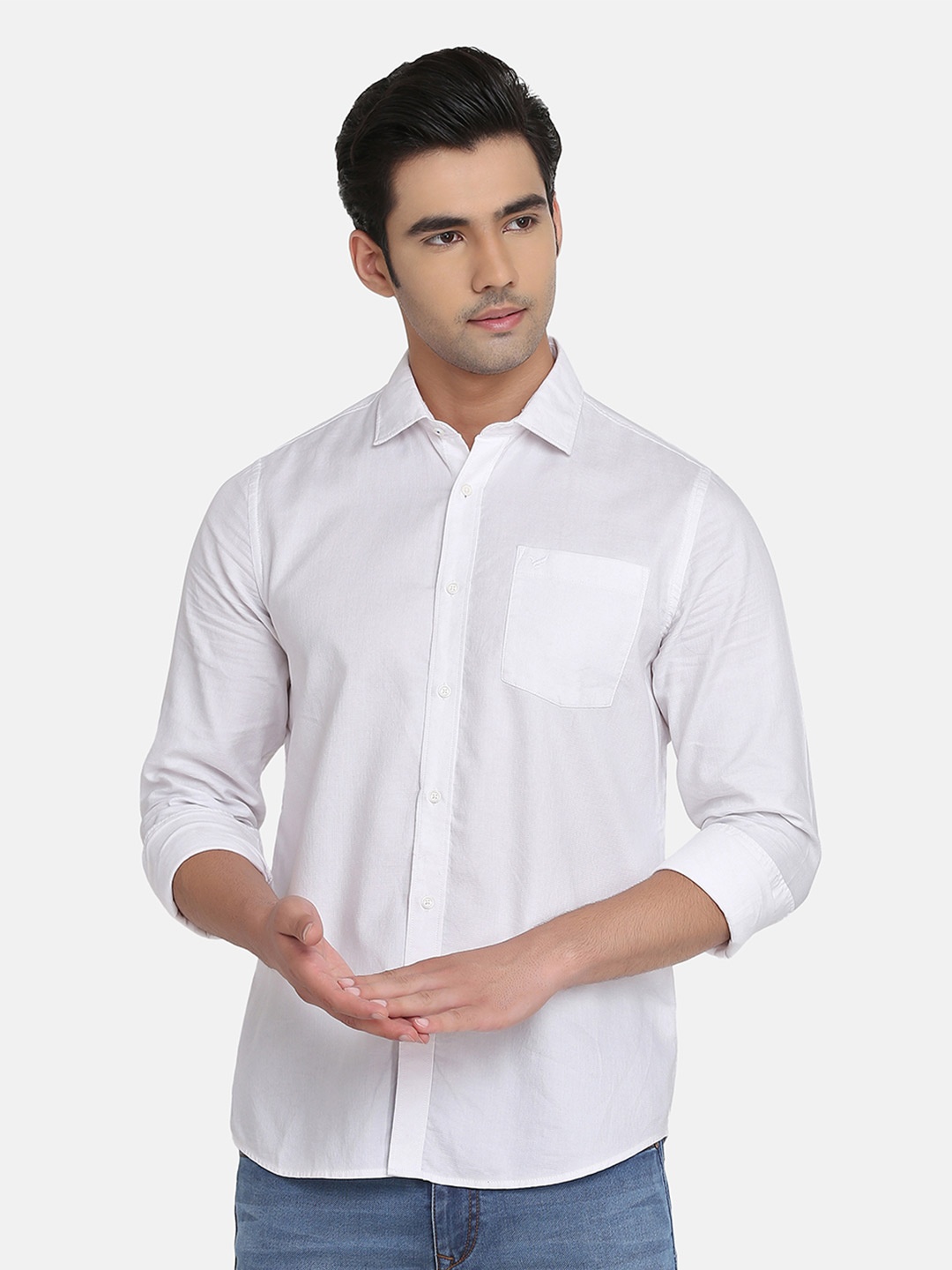 

Blackberrys Men White Slim Fit Casual Shirt