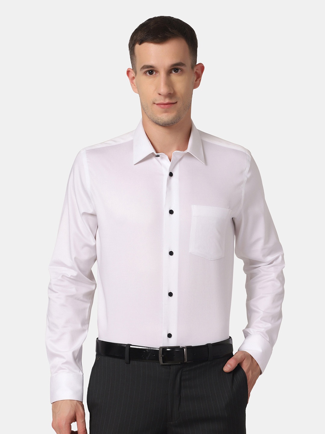 

Blackberrys Men White Slim Fit Casual Shirt