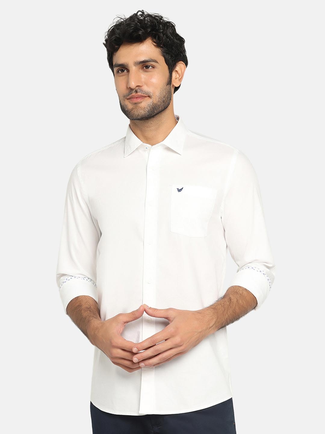 

Blackberrys Men White Slim Fit Casual Shirt
