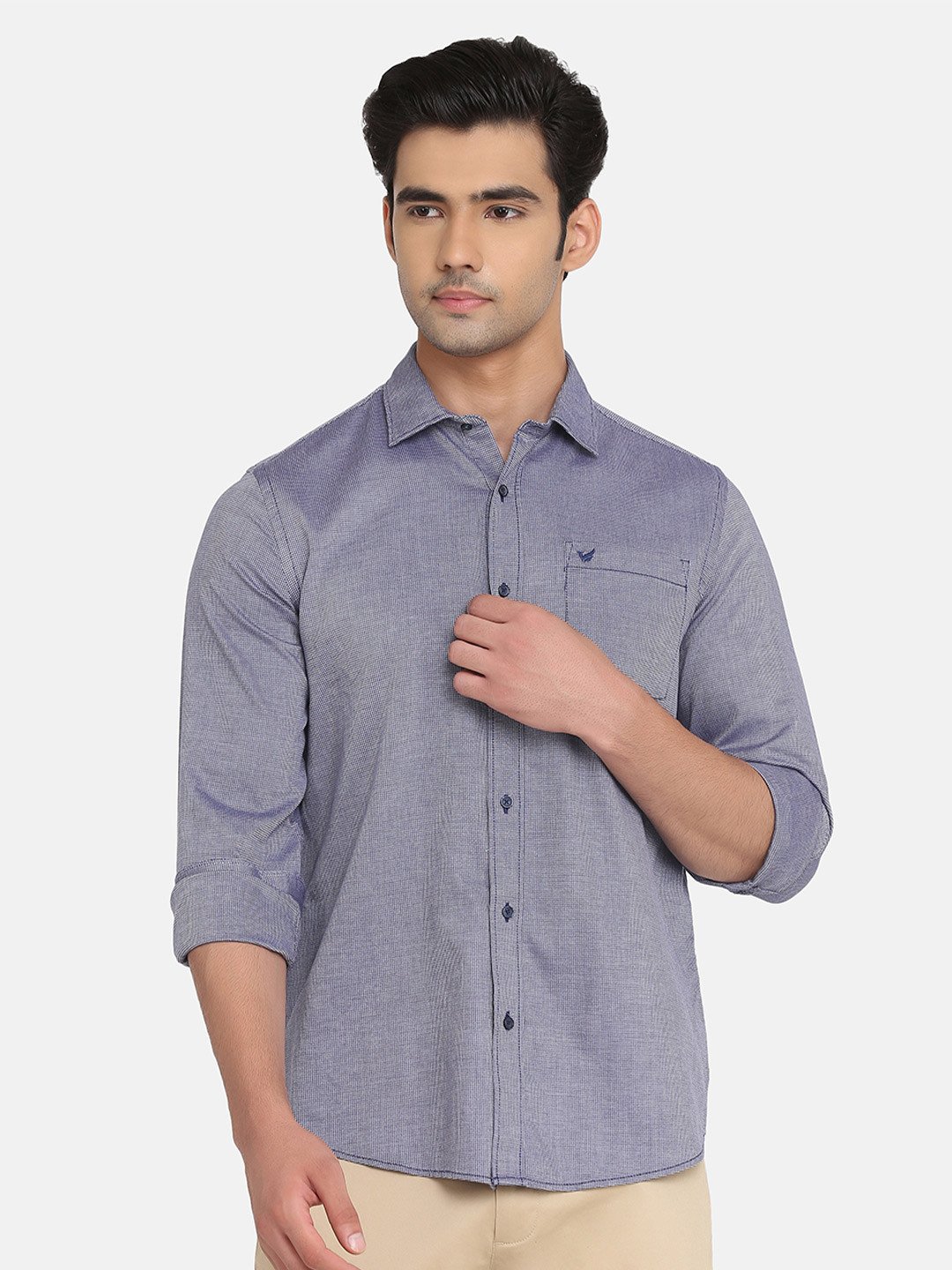 

Blackberrys Men Navy Blue Slim Fit Casual Shirt