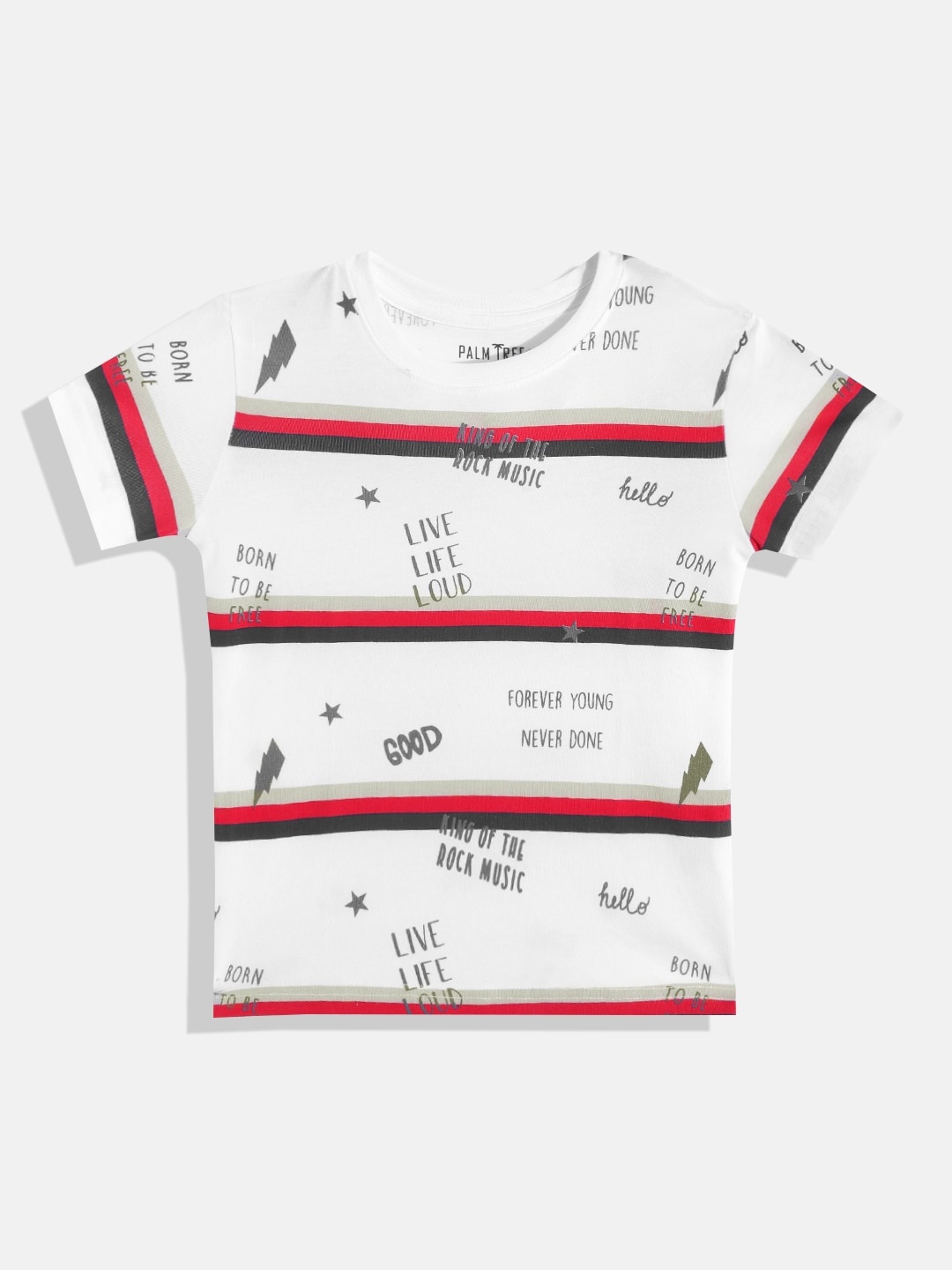 

Gini and Jony Boys White & Red Striped T-shirt