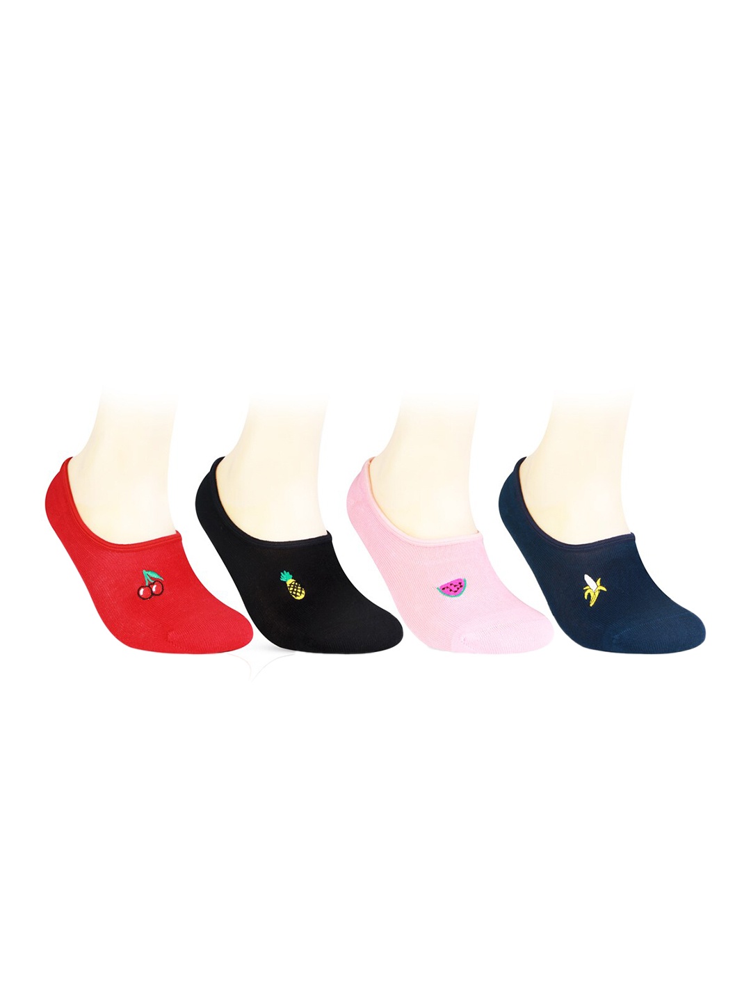 

Bonjour Women Pack Of 4 Assorted No-Show Socks