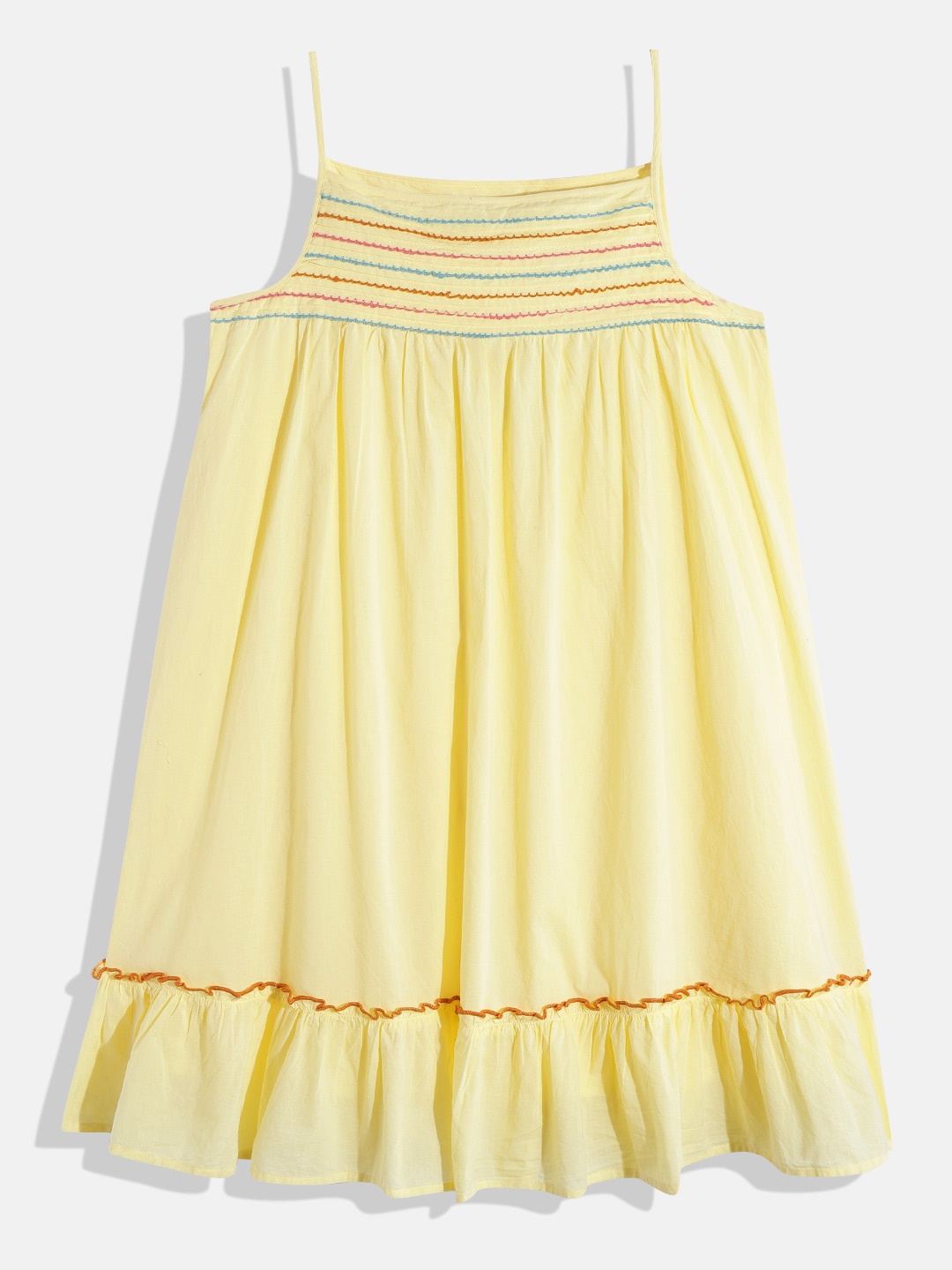 

Marks & Spencer Girls Pure Cotton Pleated A-Line Dress, Yellow