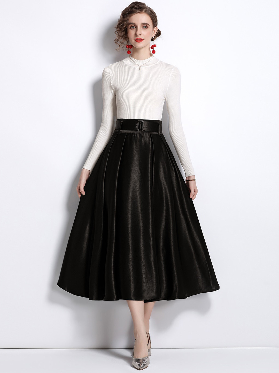 

JC Collection Women Black & White Co-Ords