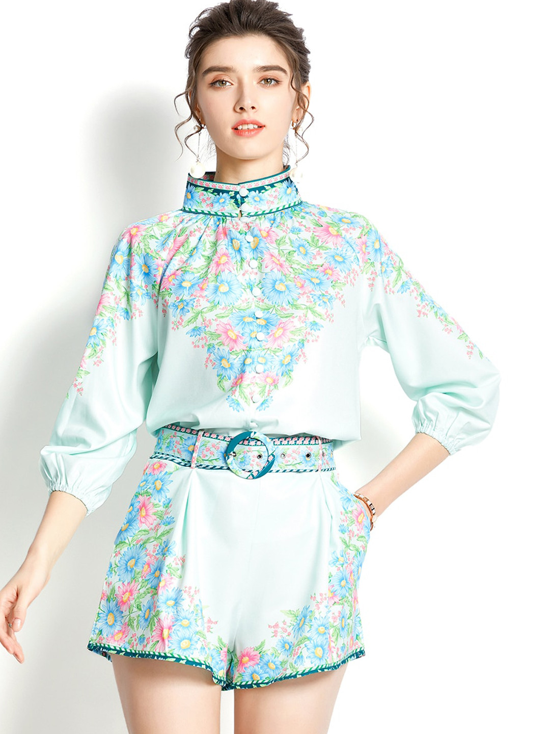 

JC Collection Women Green Printed Co-Ords