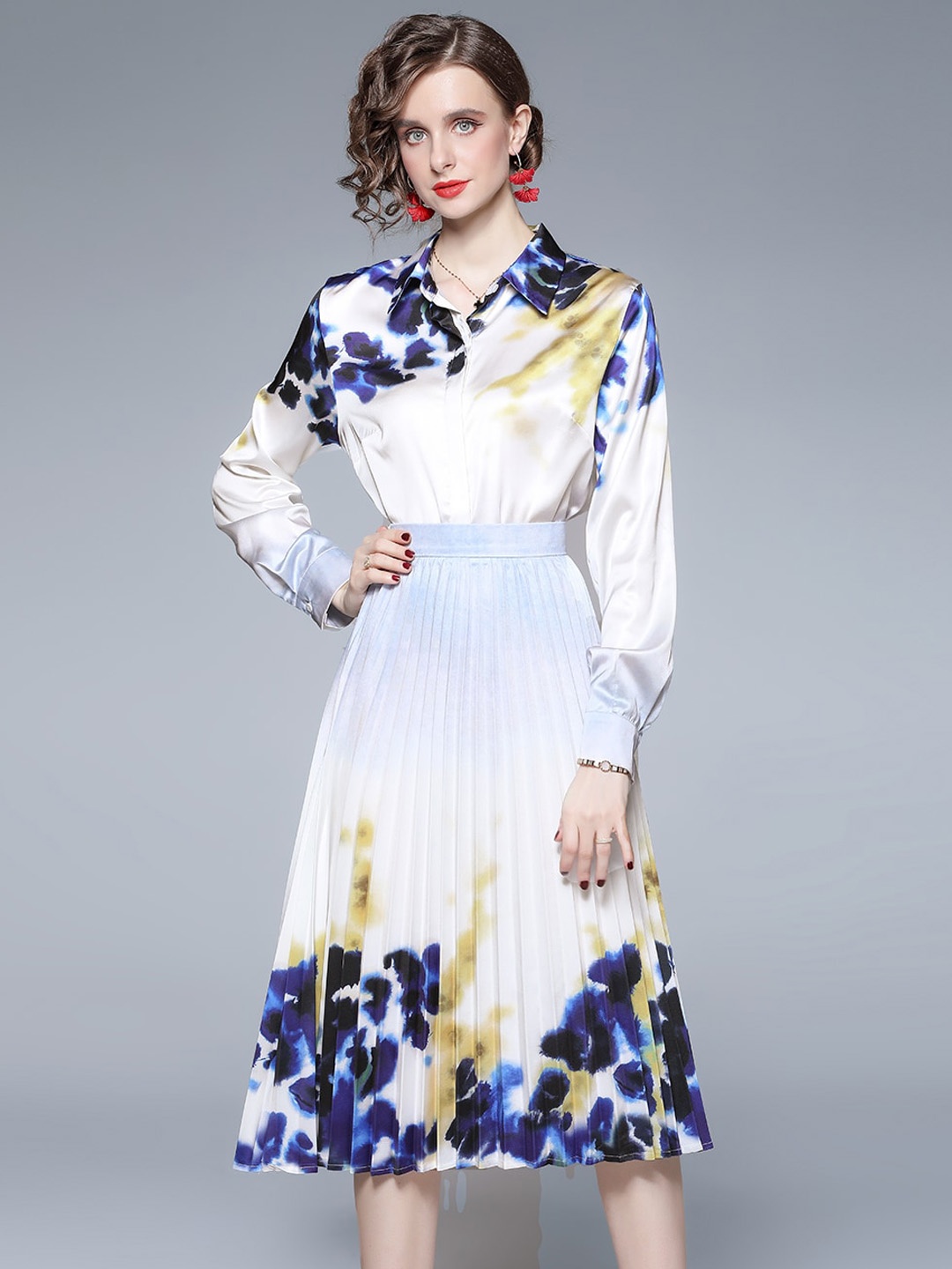 

JC Collection Women Blue & White Printed Co-Ords