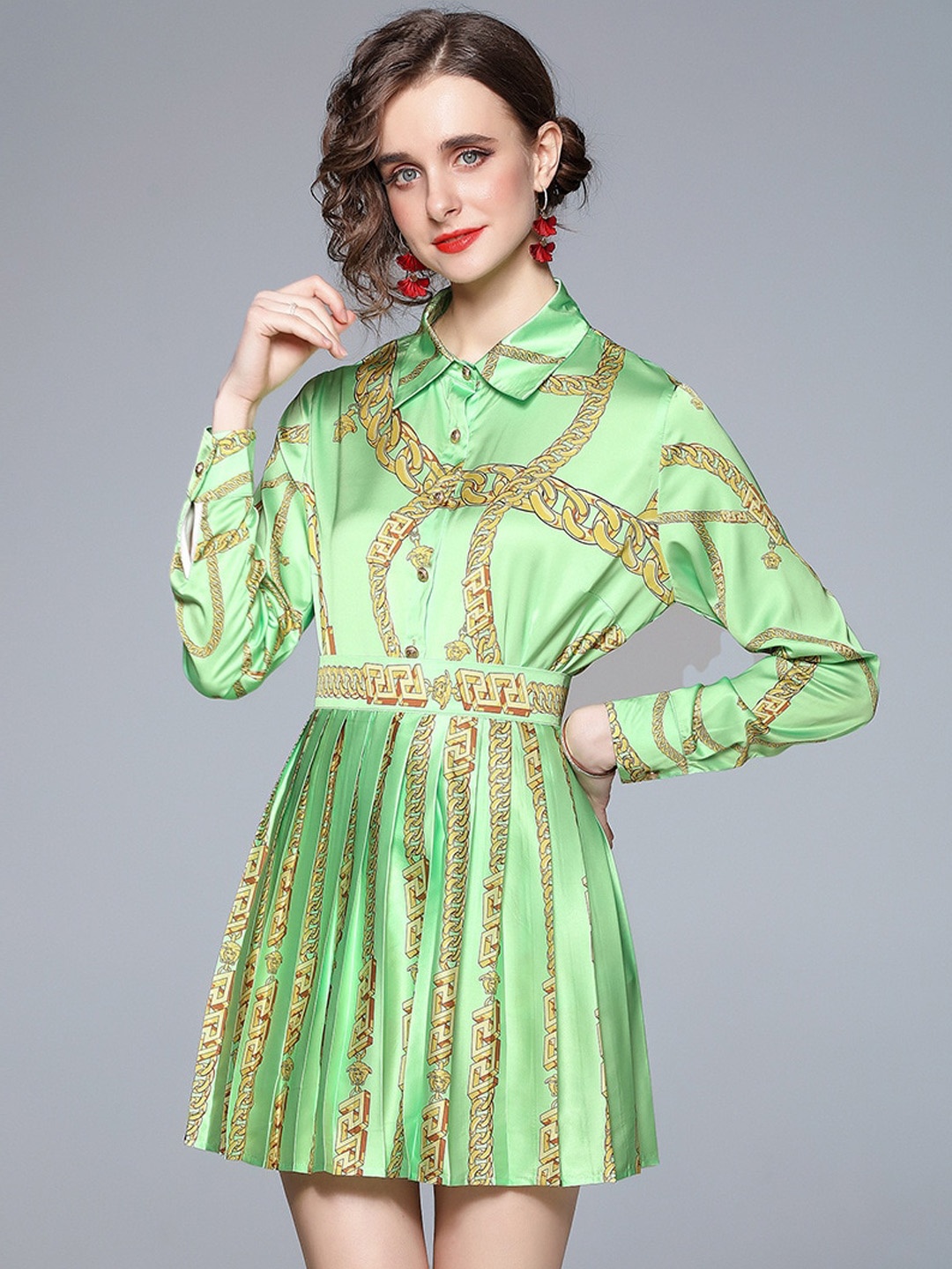 

JC Collection Women Green Printed Co-Ords