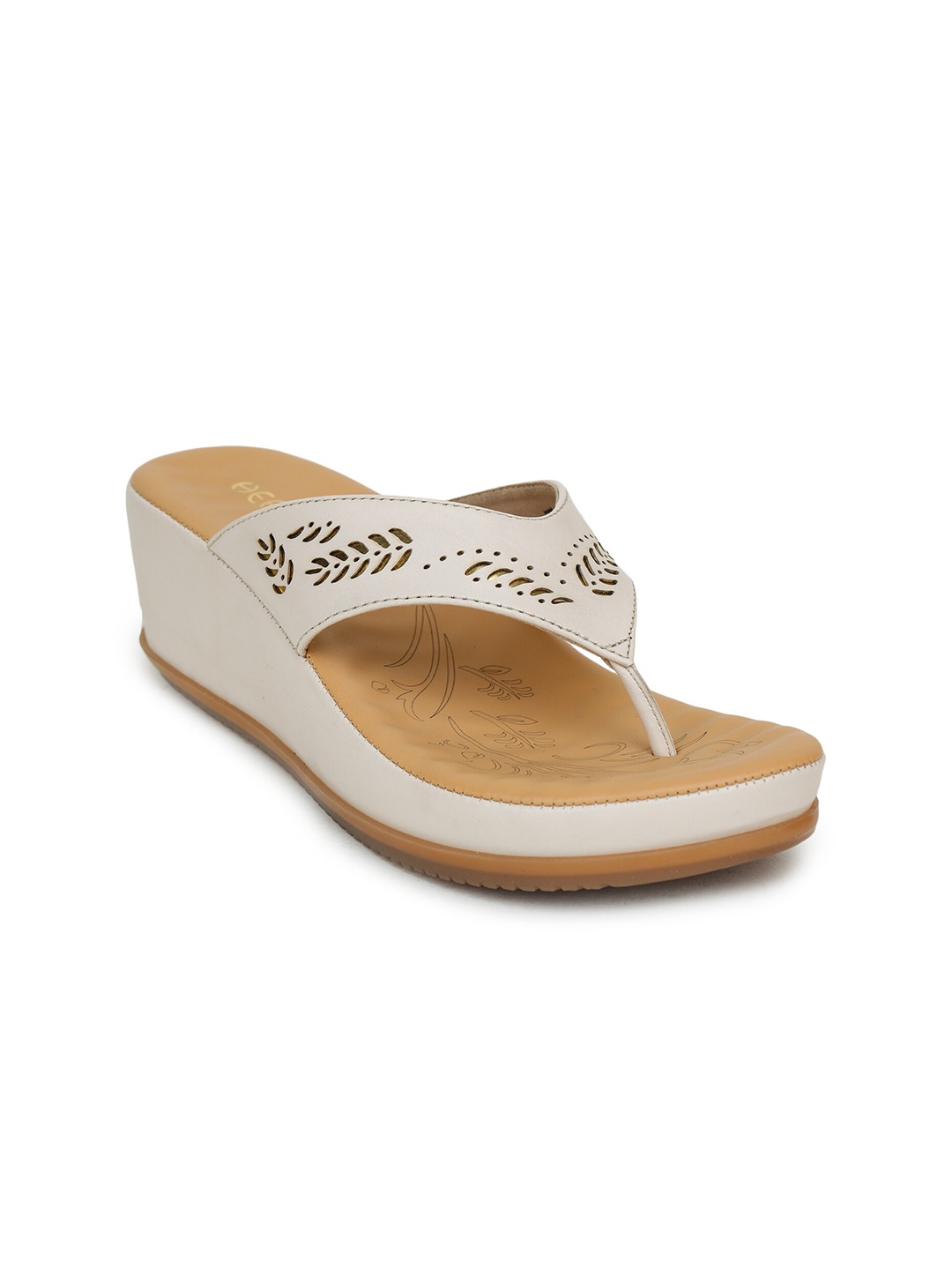 

Liberty Women Platform Heels With Laser Cuts, Cream