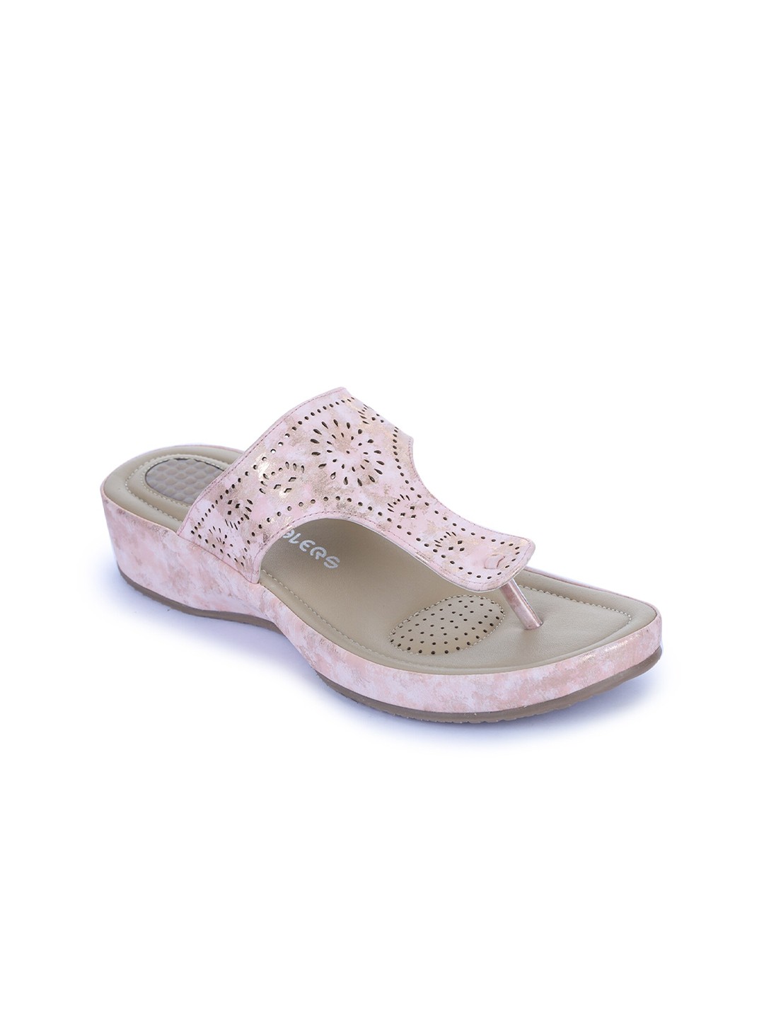 

Liberty Women Textured Open Toe Flats with Laser Cuts, Lavender