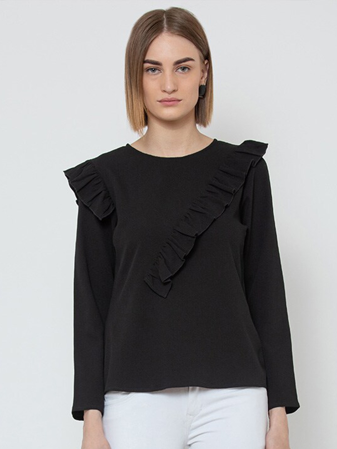 

DODO & MOA Black Crepe Top