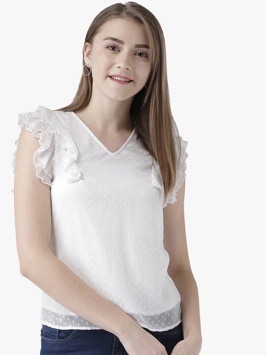 

DODO & MOA White Georgette Top