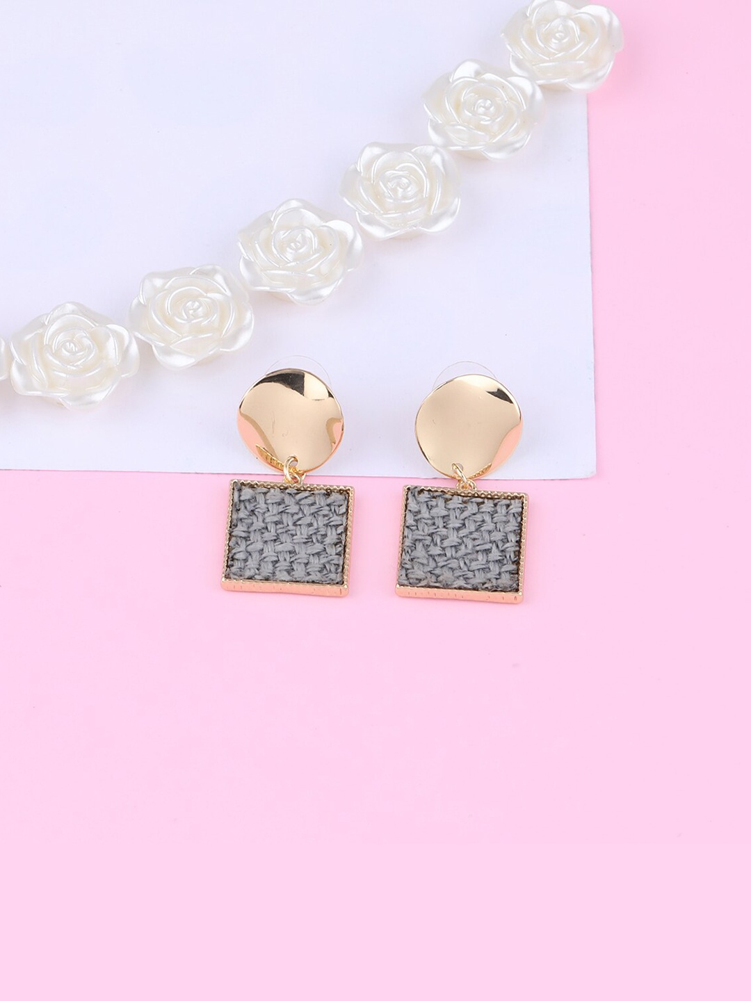 

Silver Shine Grey Contemporary Drop Earrings