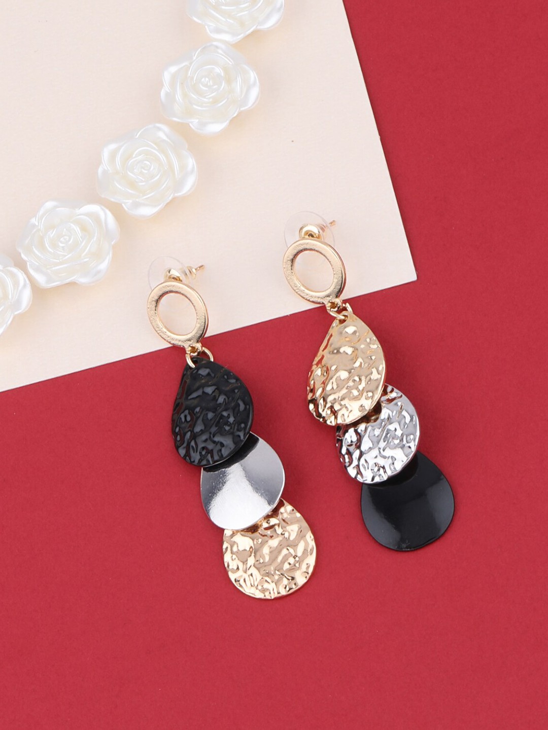 

Silver Shine Multicoloured Contemporary Drop Earrings, Multi