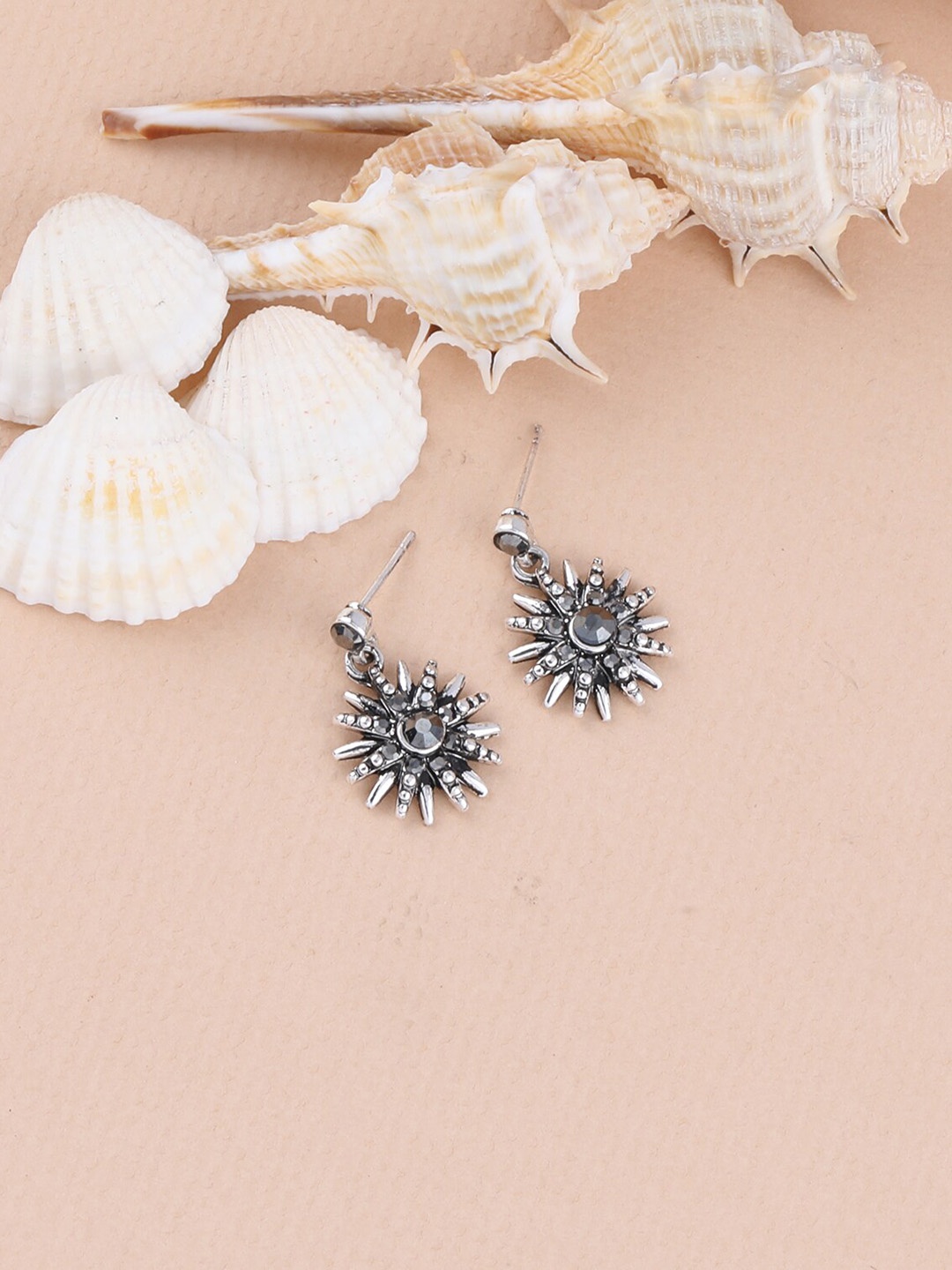

Silver Shine Black Contemporary Studs Earrings