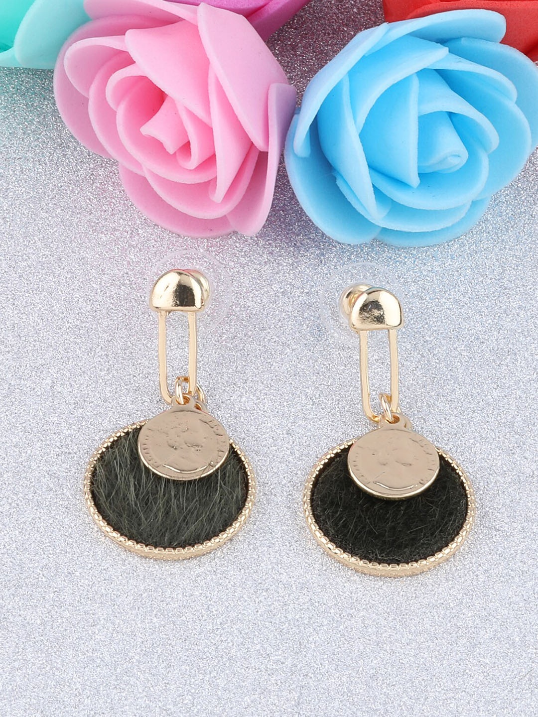 

Silver Shine Black Contemporary Drop Earrings