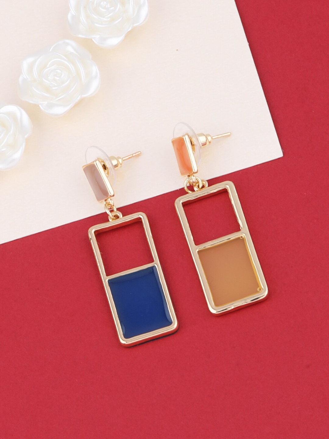 

Silver Shine Multicoloured Contemporary Drop Earrings, Multi