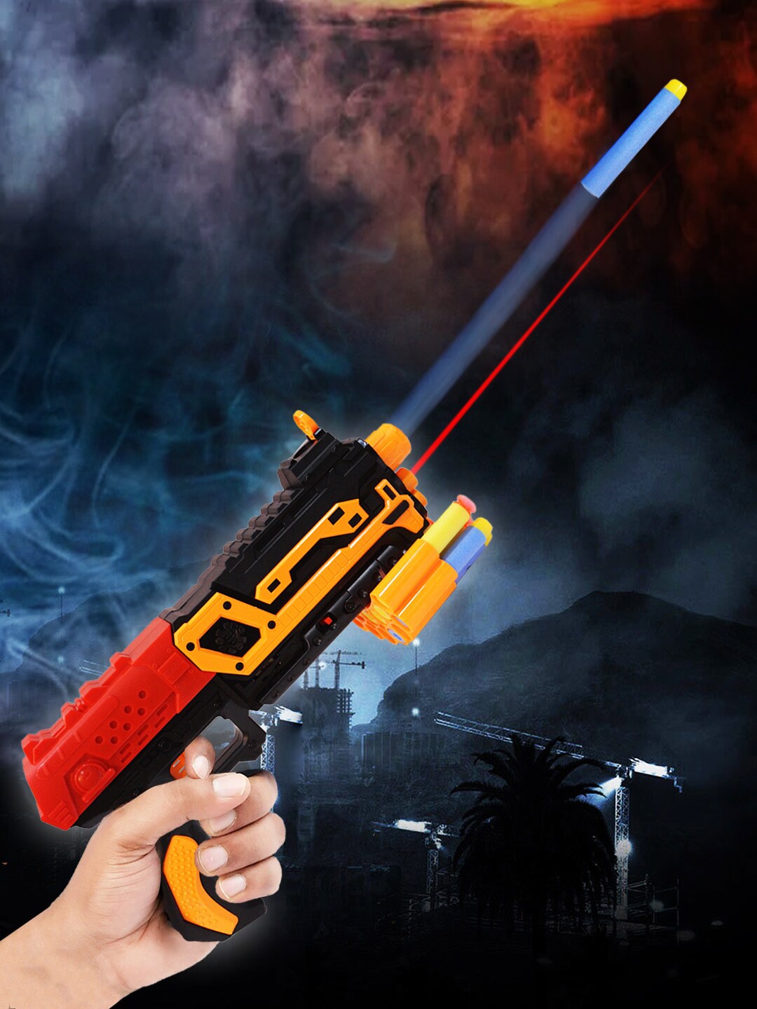 

WEMBLEY Kids Orange Bullet Gun With Soft Dart Bullets Activity Toys and Games