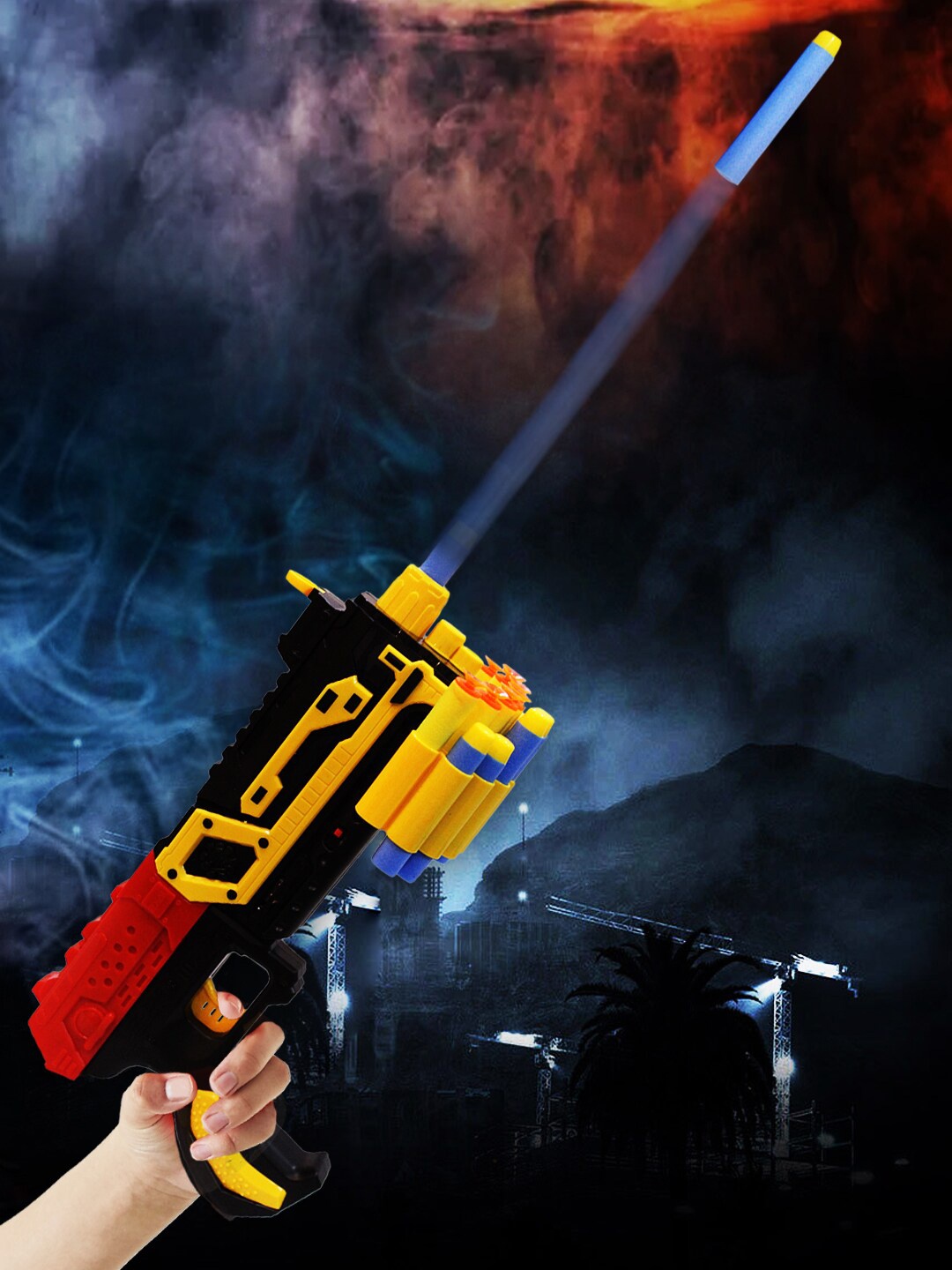 

WEMBLEY Kids Yellow & Black Bullet Gun With Soft Dart Bullet Toy
