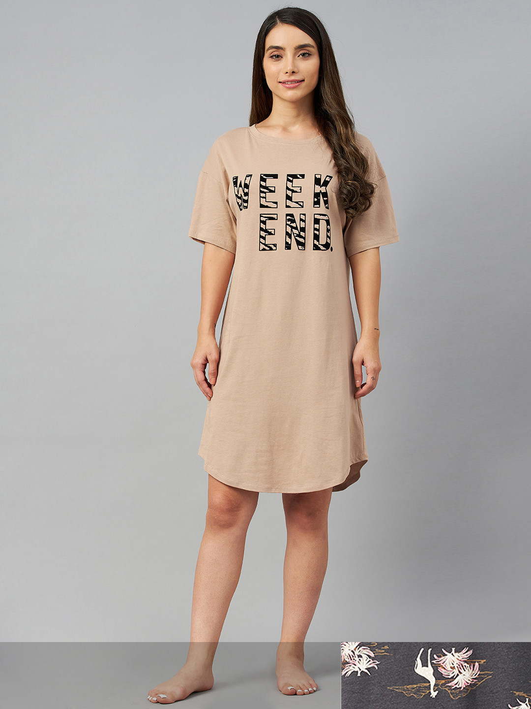 

Marks & Spencer Coffee Brown Printed Nightdress