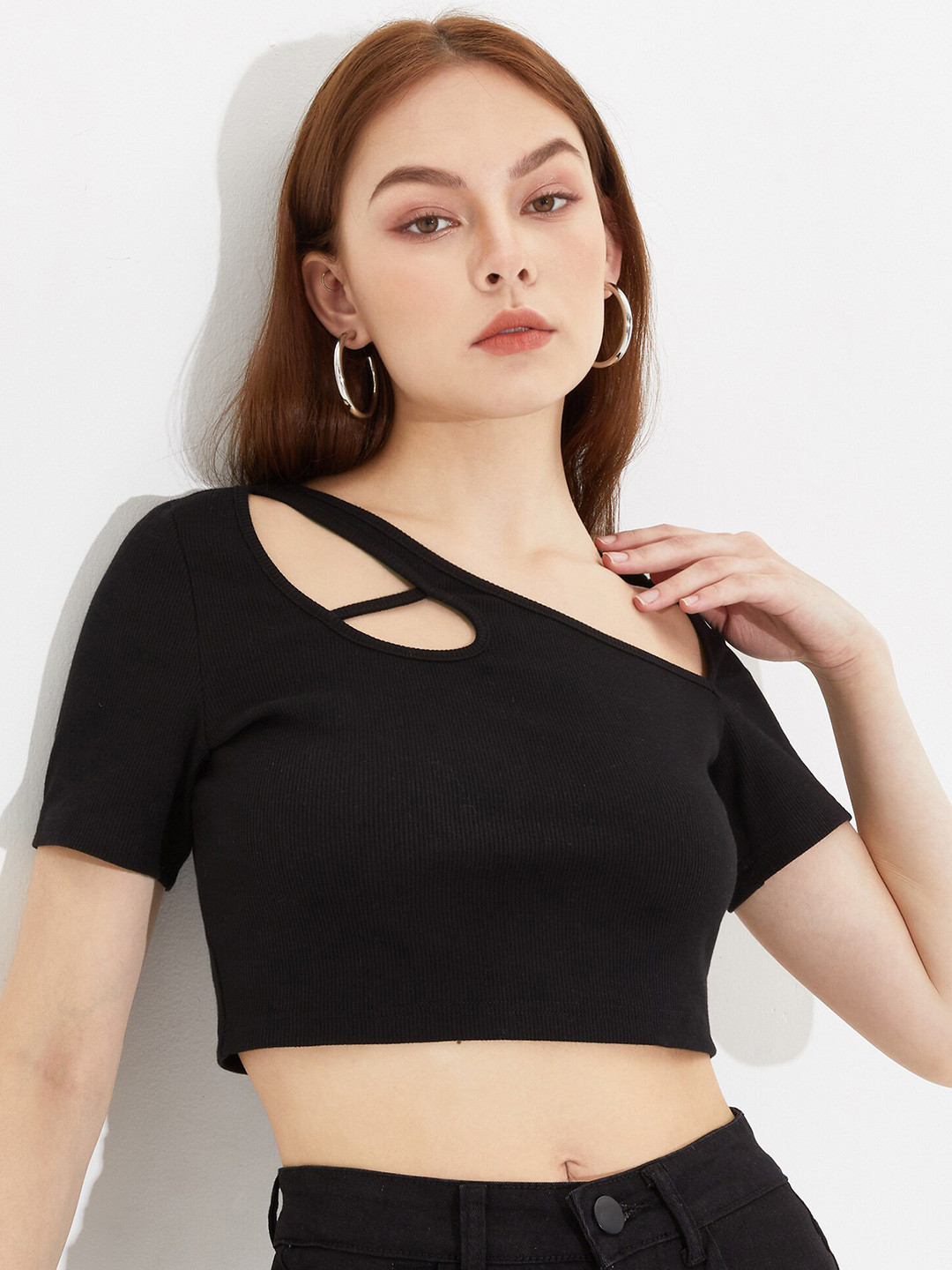

URBANIC Women Black Typography T-shirt