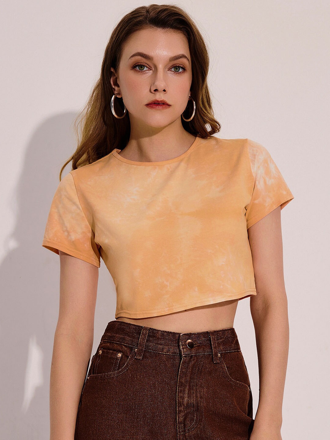 

URBANIC Women Orange V-Neck T-shirt