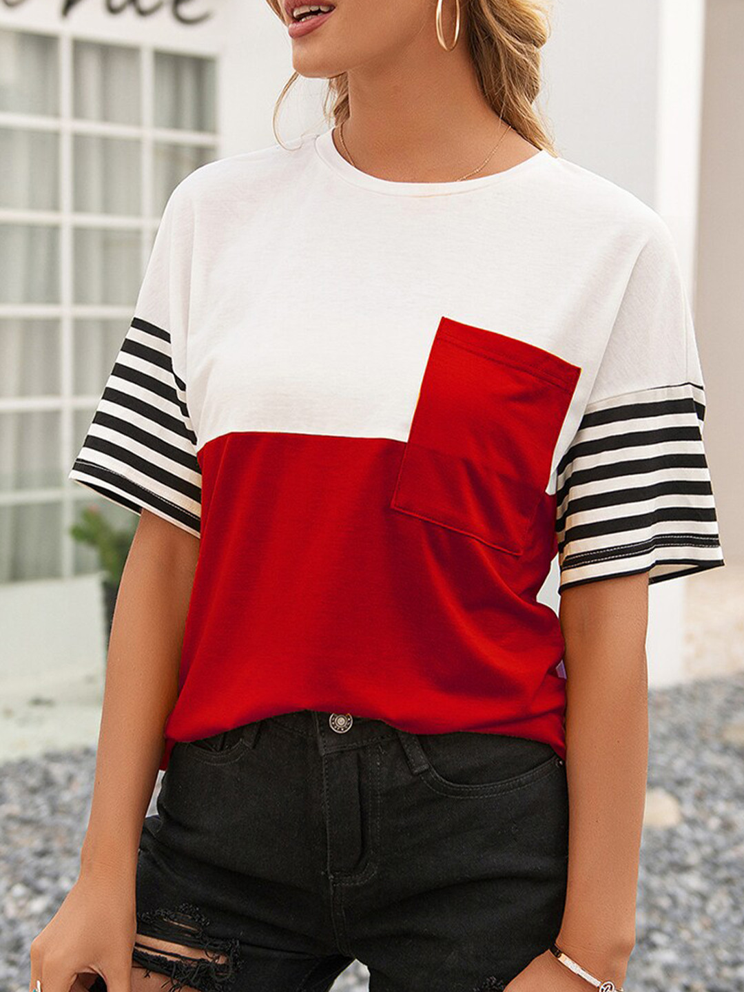 

URBANIC Women Burgundy T-shirt