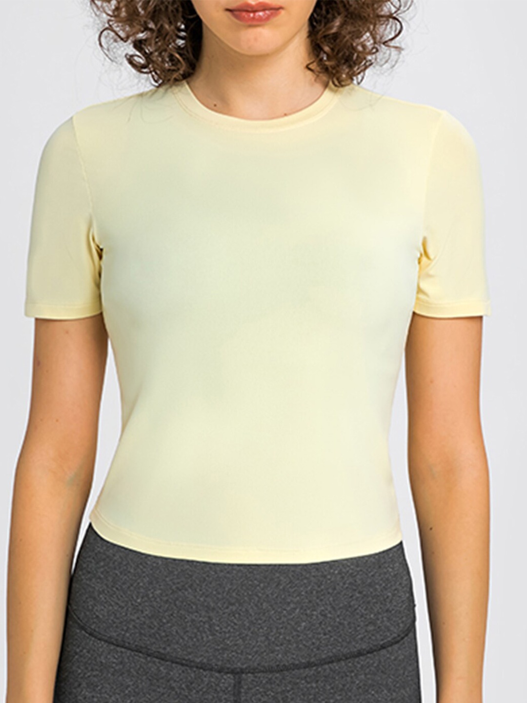 

URBANIC Women Yellow Henley Neck T-shirt