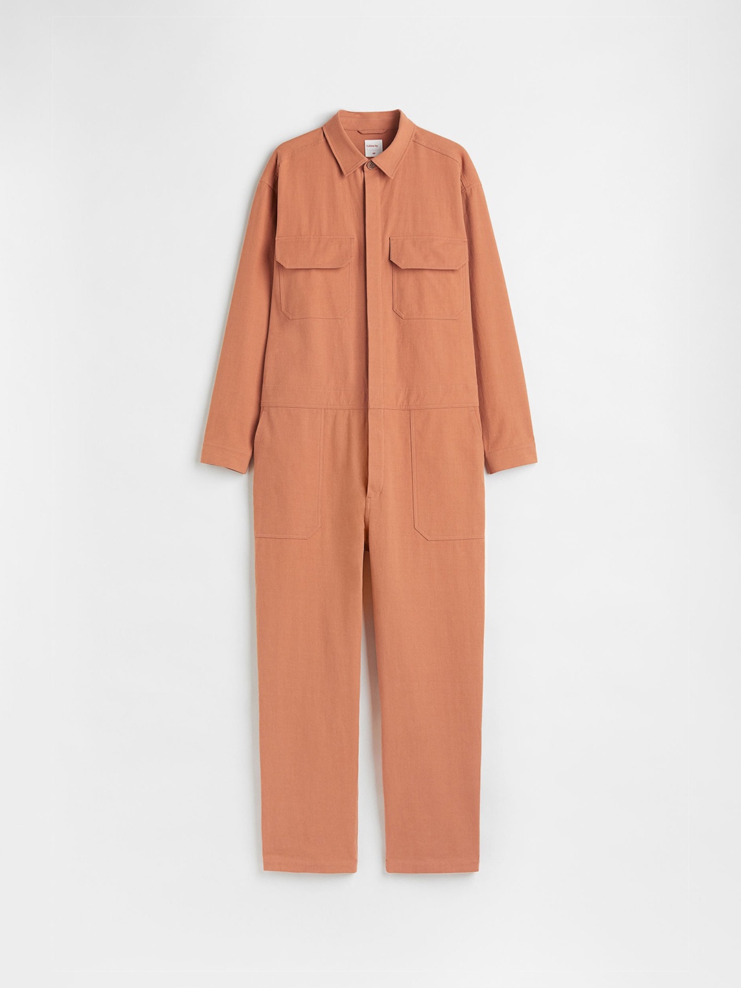 

H&M Men Brown Solid Cotton Twill Boiler Suit