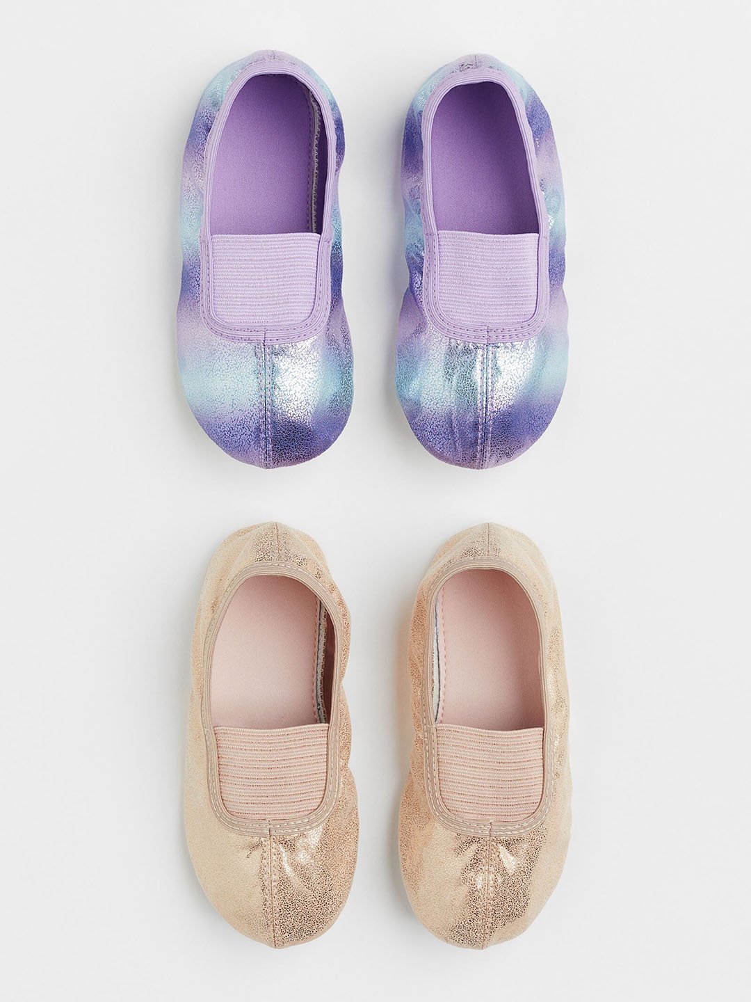 

H&M Girls 2-Pack Shimmering Ballet Shoes, Pink