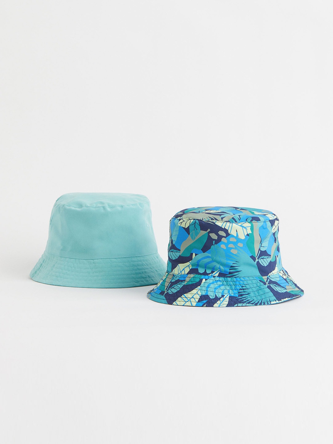 

H&M Boys Pack Of 2 Printed Bucket Hats, Blue