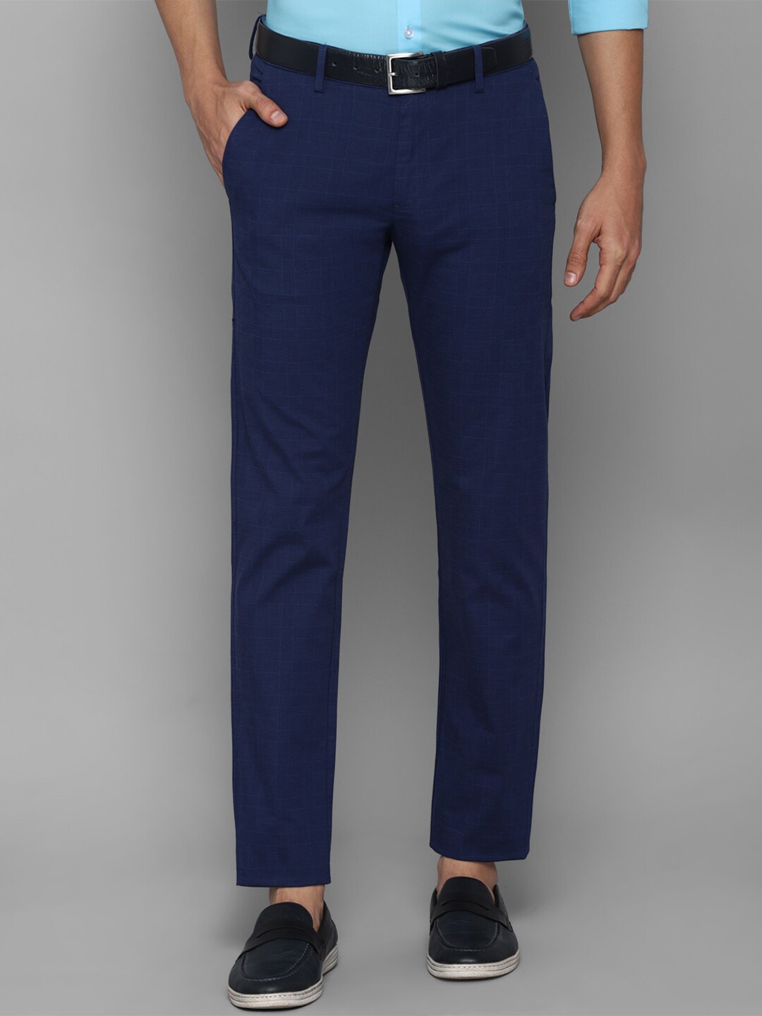 

Allen Solly Men Navy Blue Slim Fit Trousers