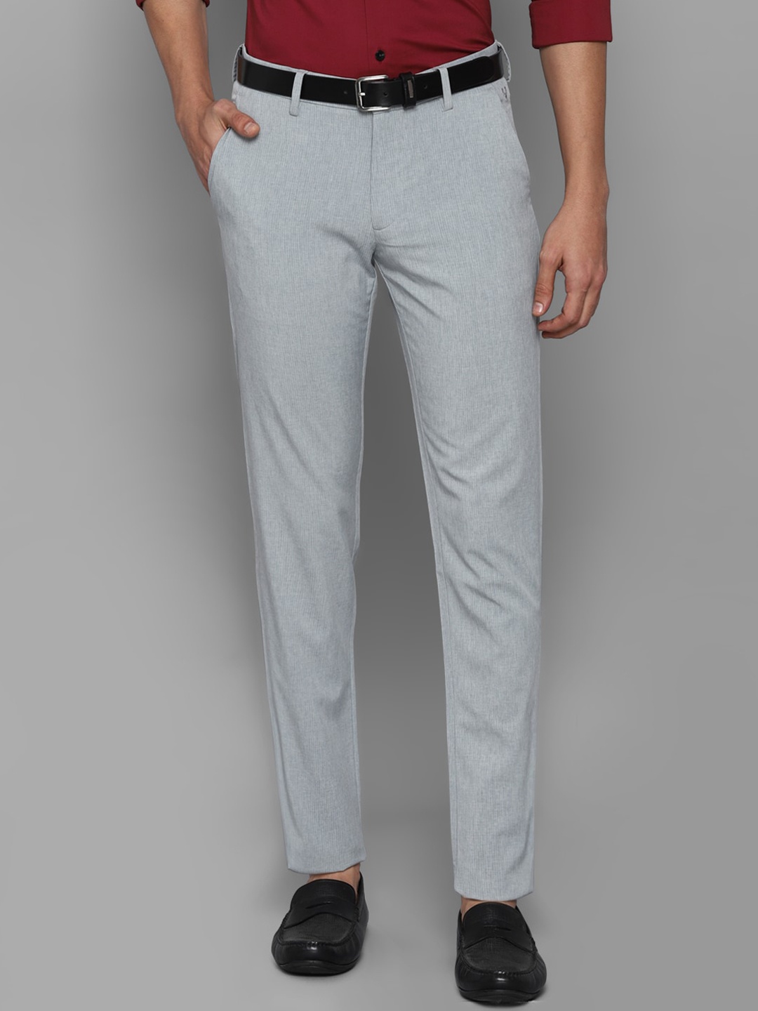 

Allen Solly Men Grey Slim Fit Formal Trousers