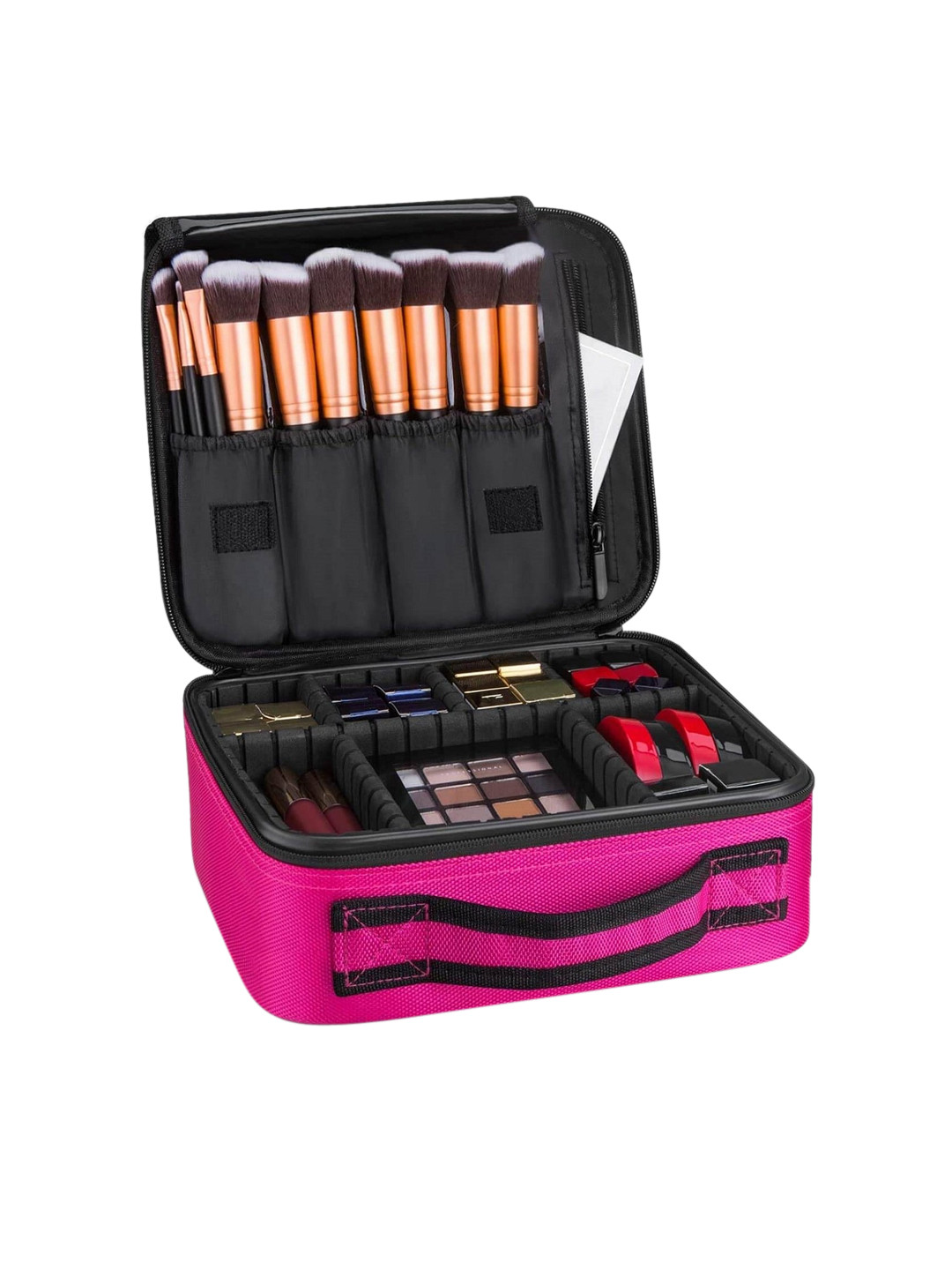 

Awestuffs Professional Makeup Bag Cosmetic Case, Pink