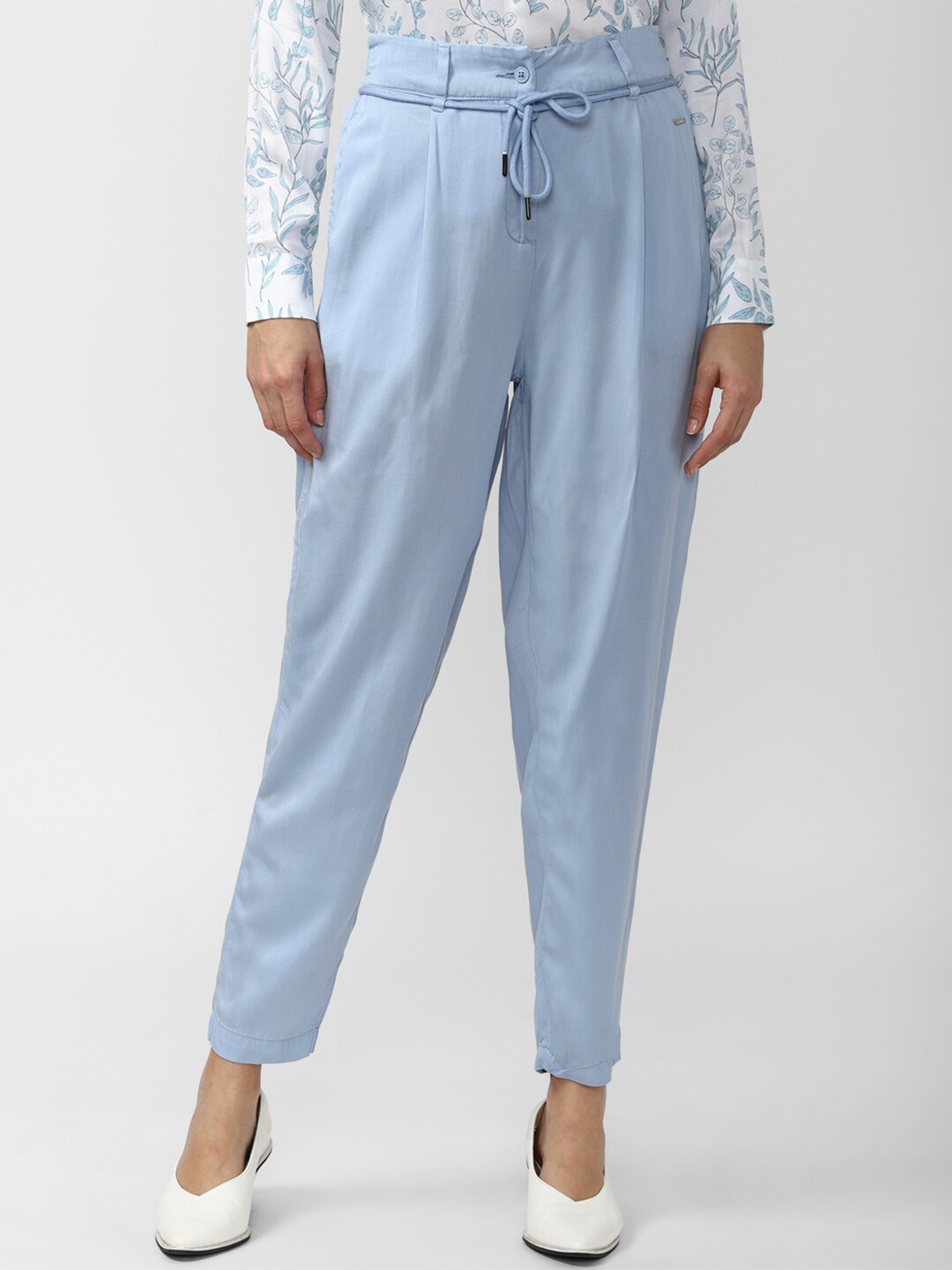 

Van Heusen Woman Women Blue Pleated Trousers