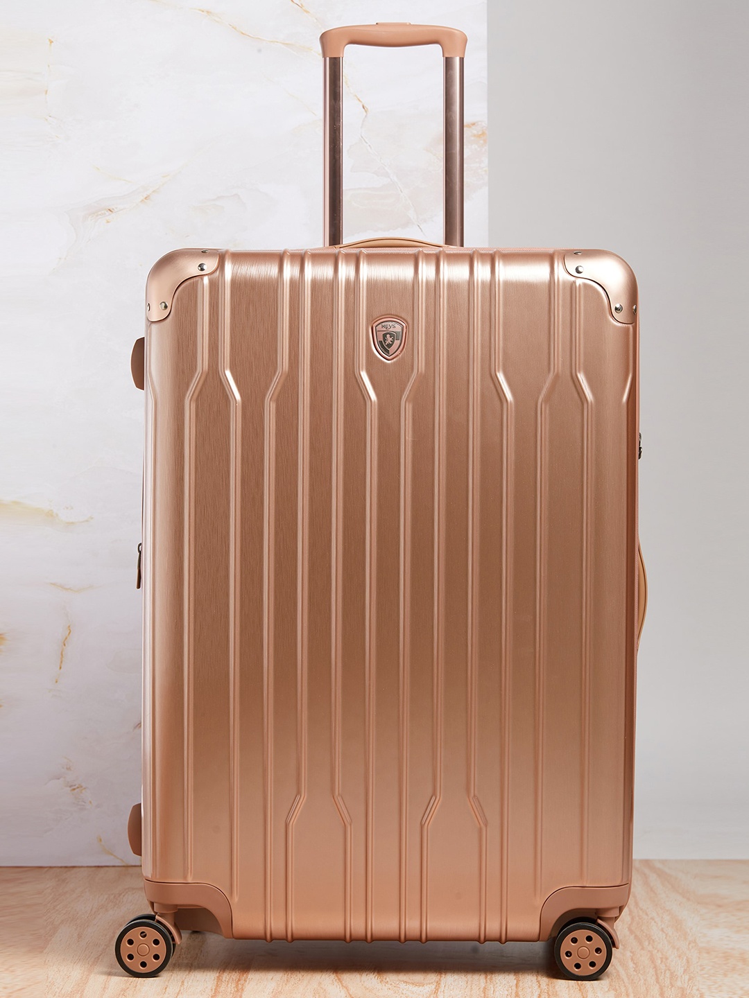 

Heys Unisex Rose Gold-Toned Textured Hard Sided Large Trolley Suitcase